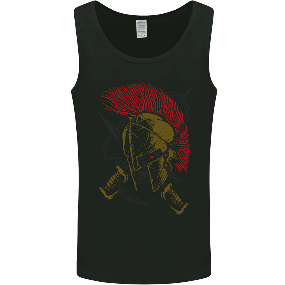 Roman Demon Skull MMA Gym Spartan Helmet Mens Vest Tank Top