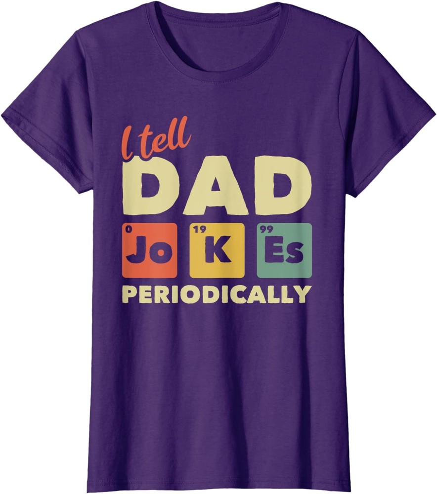 Fathers Day Gift Chemist Funny Geek Retro Dad Jokes Ladies' Crewneck T-Shirt-image