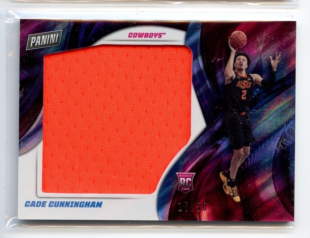 Cade Cunningham 2021-22 Panini Player Of The Day Pistons Jumbo Patch 17/50 #CC Rookie Card