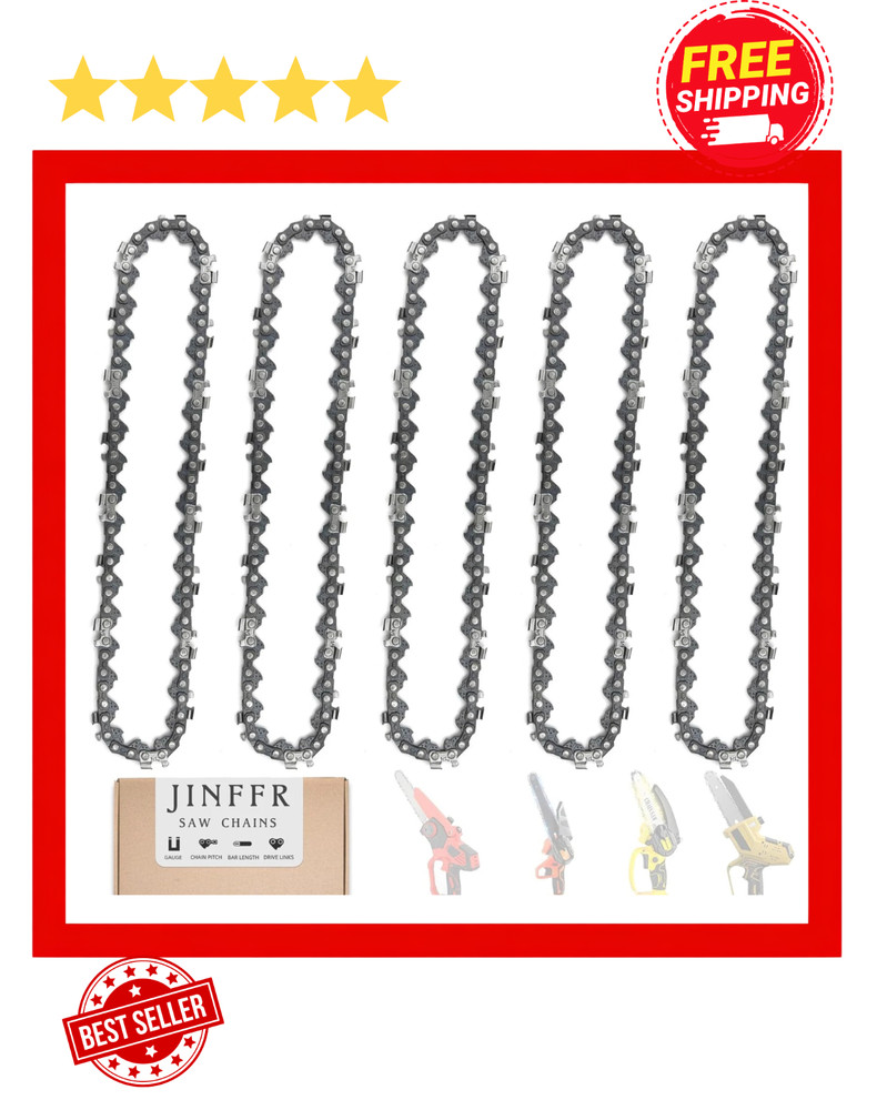5 Pieces 6 Inch Chainsaw Chain, Replacement Chains for 6 Inch Cordless Electric