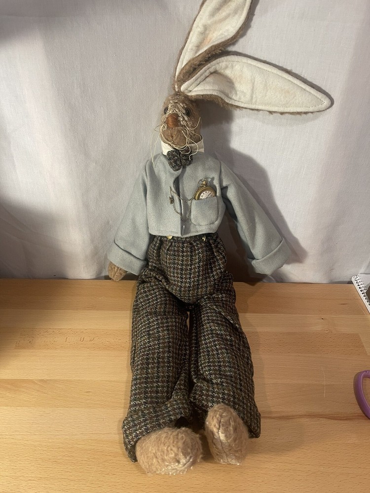 Plush Bunny With Stop Watch Great Condition