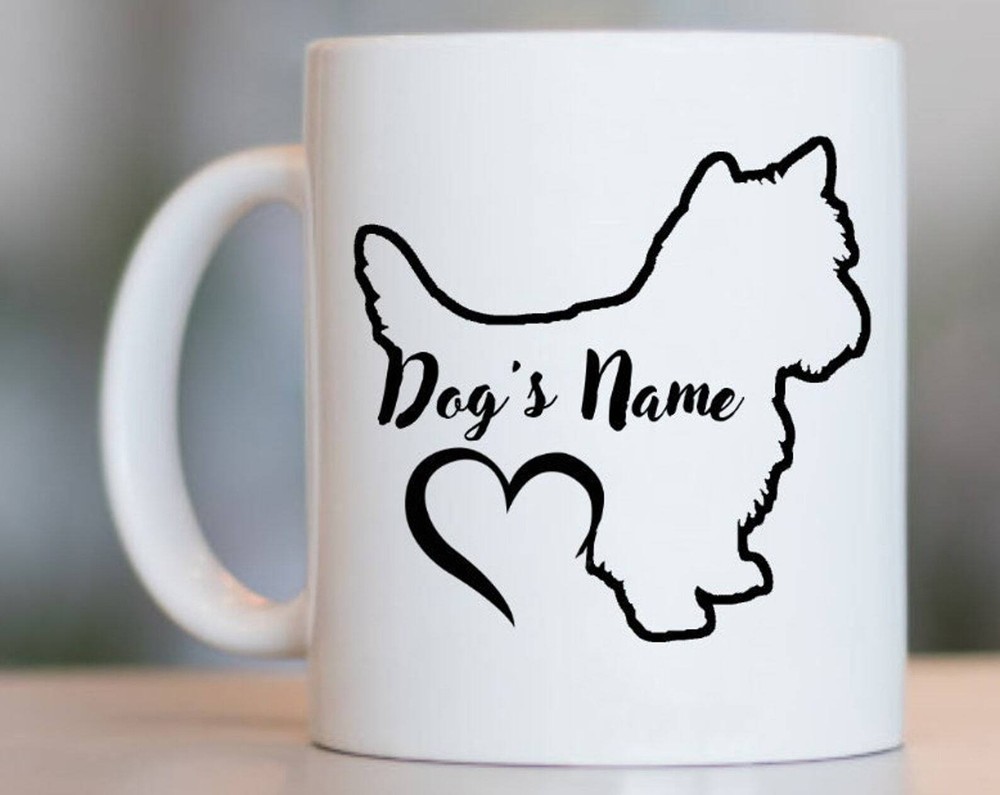 Custom Yorkshire Heart Mug Love My Yorkshire Dog Mug Yorkshire Mug Customized