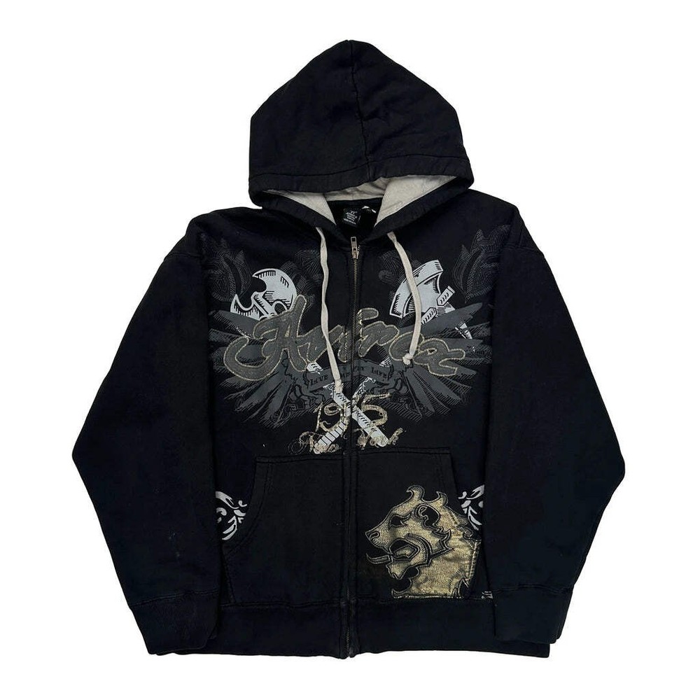 Avirex Graphic Hoodie - XL Black Cotton