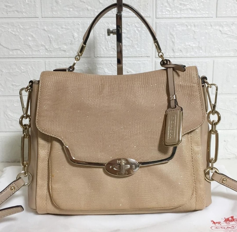 Coach Authentic Leather Beige 2-Way Handle Bag G03121873