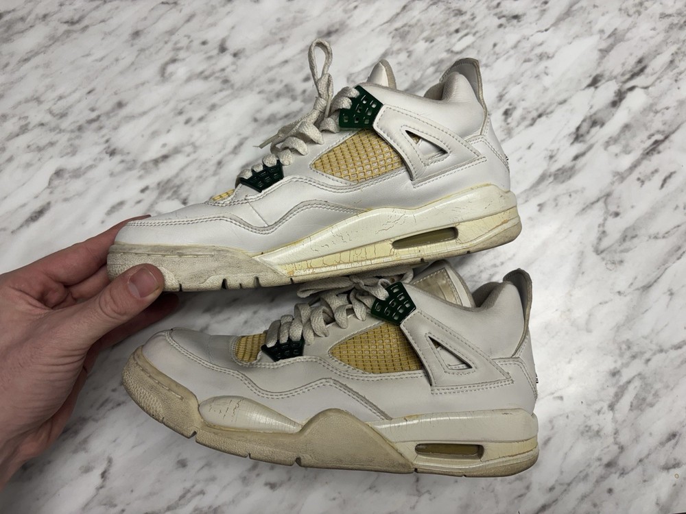 Nike Air Jordan 4 Retro 2004 308497-101 White Pine Green Mens 7.5 Basketball