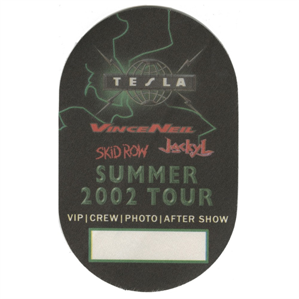 Tesla 2002 Concert Tour VIP Backstage Pass