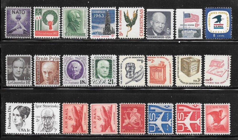 24 MNH US Stamps Collection Lot A389 Free Shipping