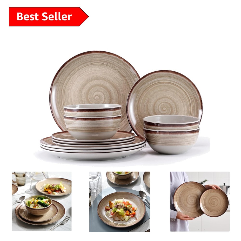 Coco Series Melamine Dinnerware Set for Camping - Unbreakable and Lightweight