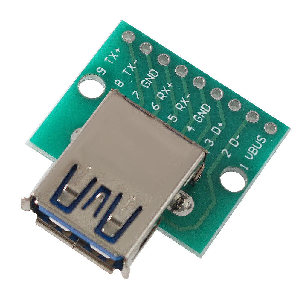 USB to DIP Adapter Female Connector 2.54mm Type-C USB 3.0 PCB Breakout Board