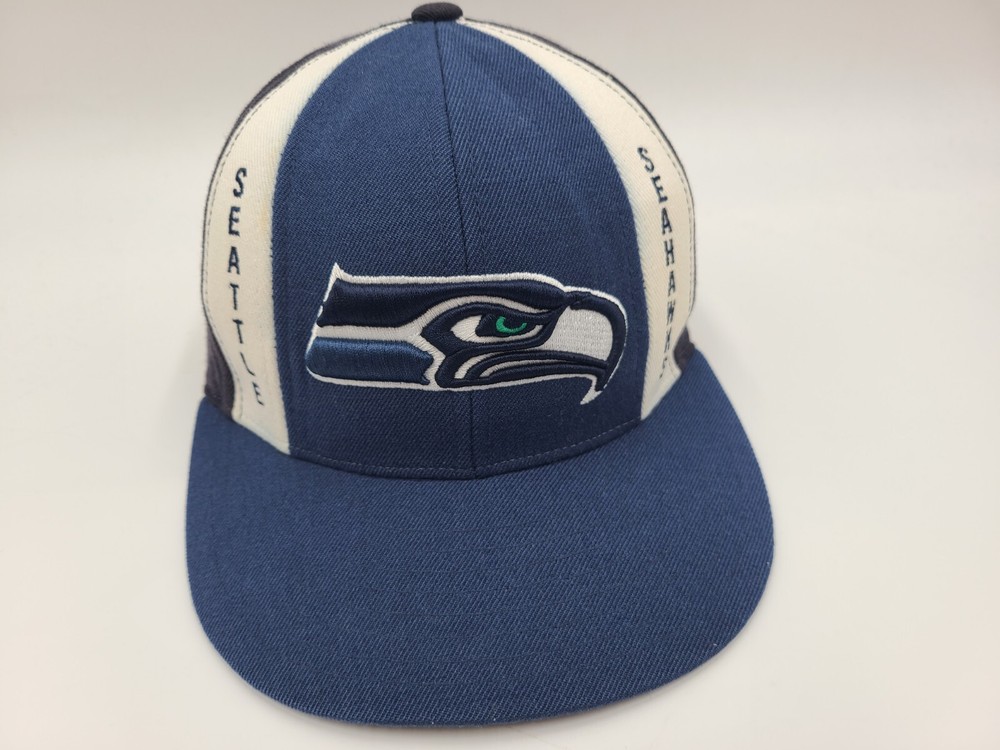 Seattle Seahawks Reebok On Field Fitted 7 1/8 Hat Cap Wool Men NFL Football Blue