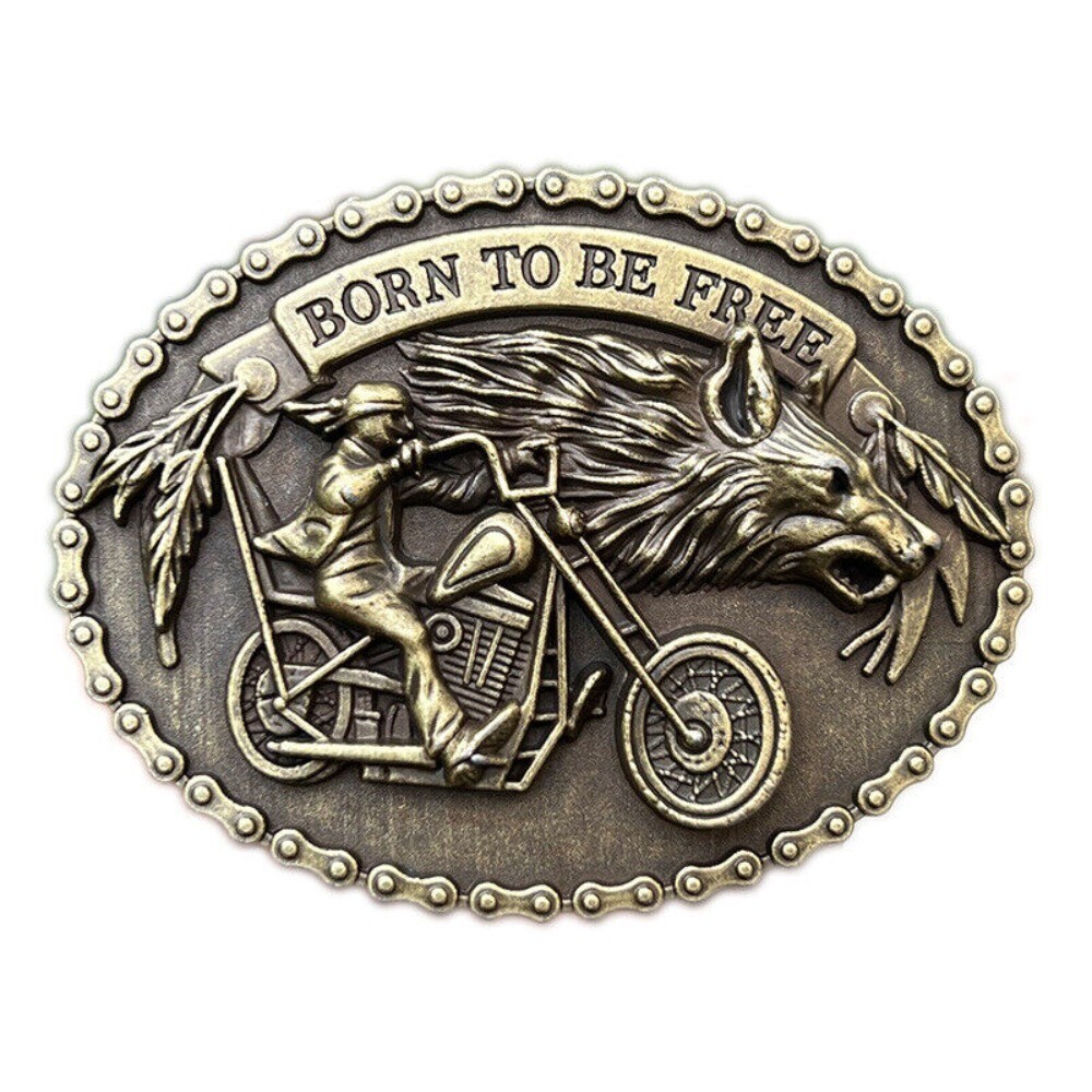 Western Belt Buckle for Men & Women Cowboy Rodeo Vintage Style - Born To Be Free