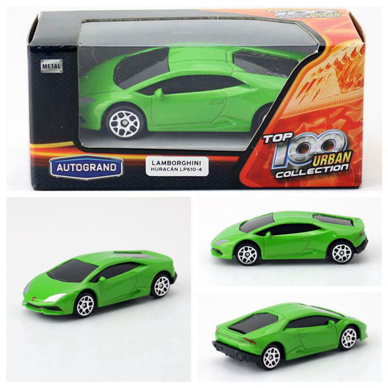 1:64 Lamborghini Huracan LP 610-4 Model Car Diecast Toy Cars for Kids Boys Green
