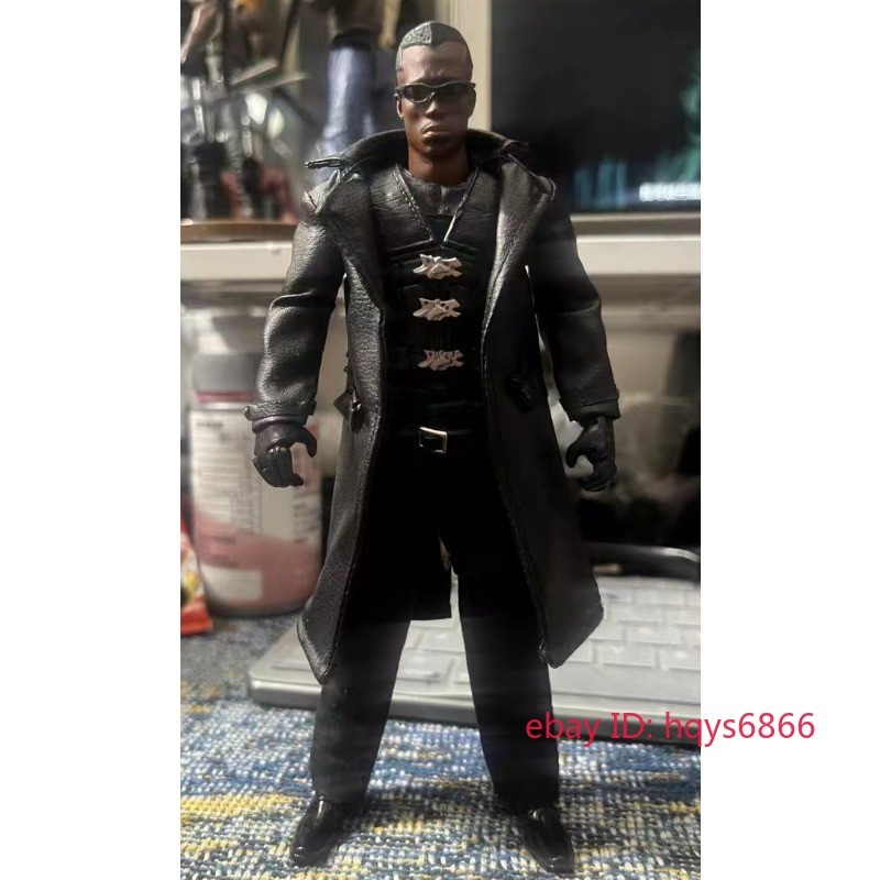 1/12 Scale Faux Leather Trench Windbreaker Coat Model Fits 6