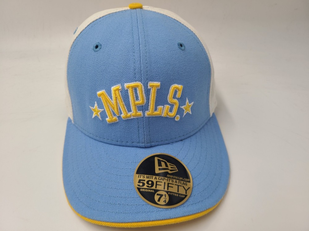 Vintage Minneapolis Los Angeles Lakers New Era 59Fifty Fitted 7 1/4 Hat Cap Wool