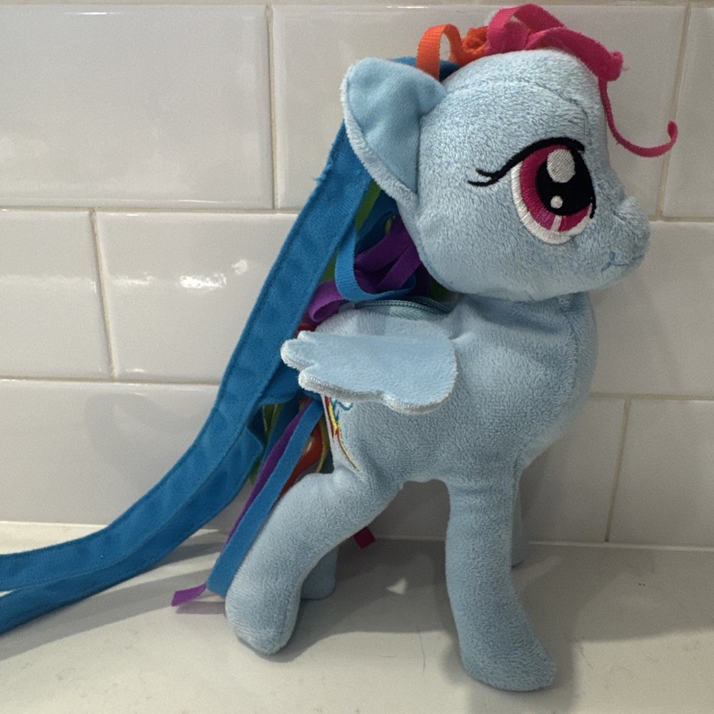 2013 Hasbro My Little Pony Rainbow Dash Plush Stuffed Backpack Bag 12