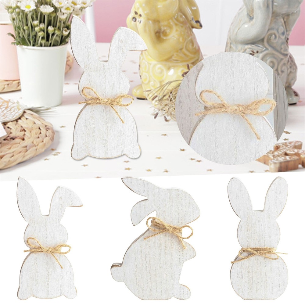 Easter Bunny Wooden Signs Bunny Wood Table Decoration Sign Tabletop Centerpiece