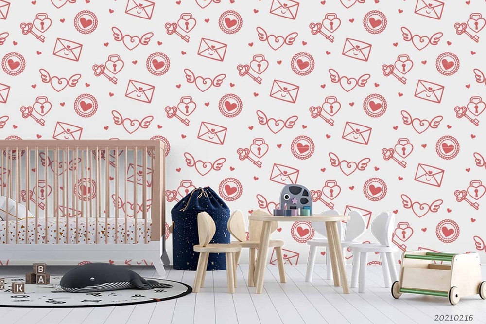 3D Valentine's Day Theme Pattern Wall Murals Wallpaper Murals Wall Sticker 3