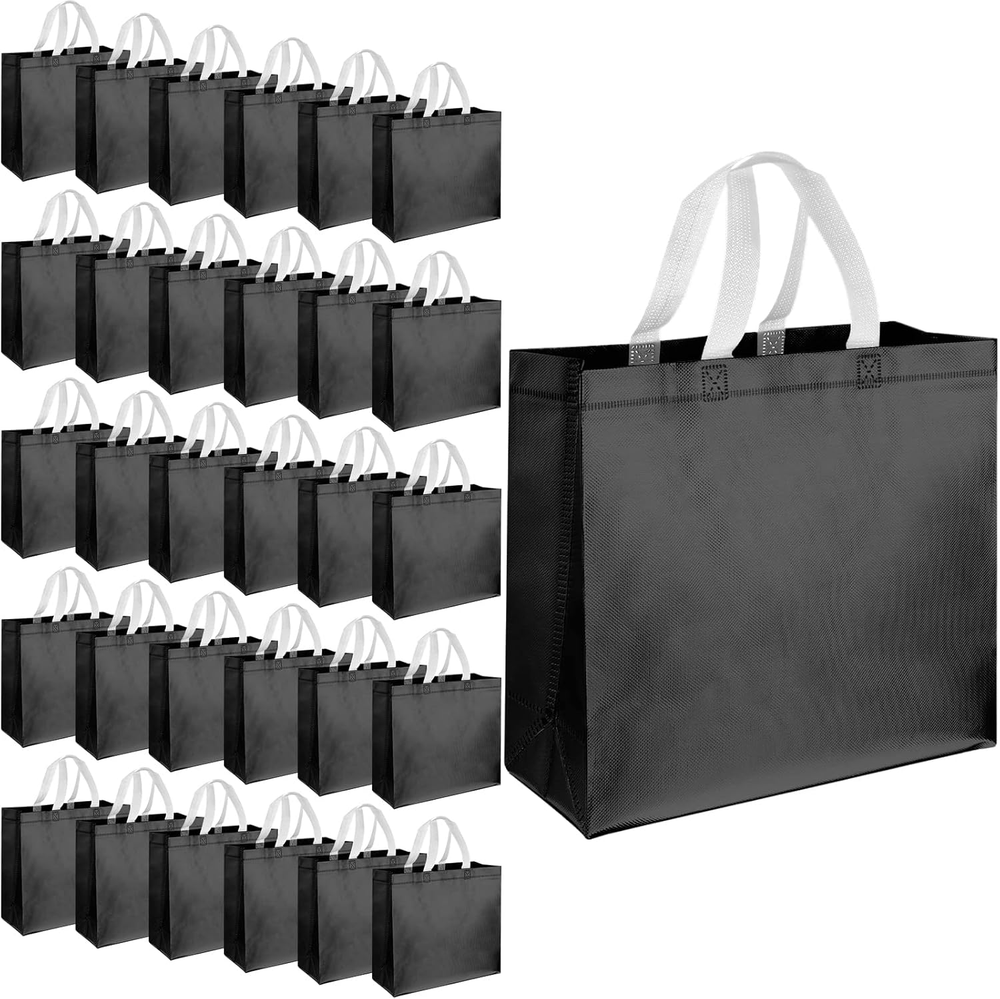 60 Pcs Reusable Gift Tote Bags Grocery Shopping Bag with Handles Thank You Gift