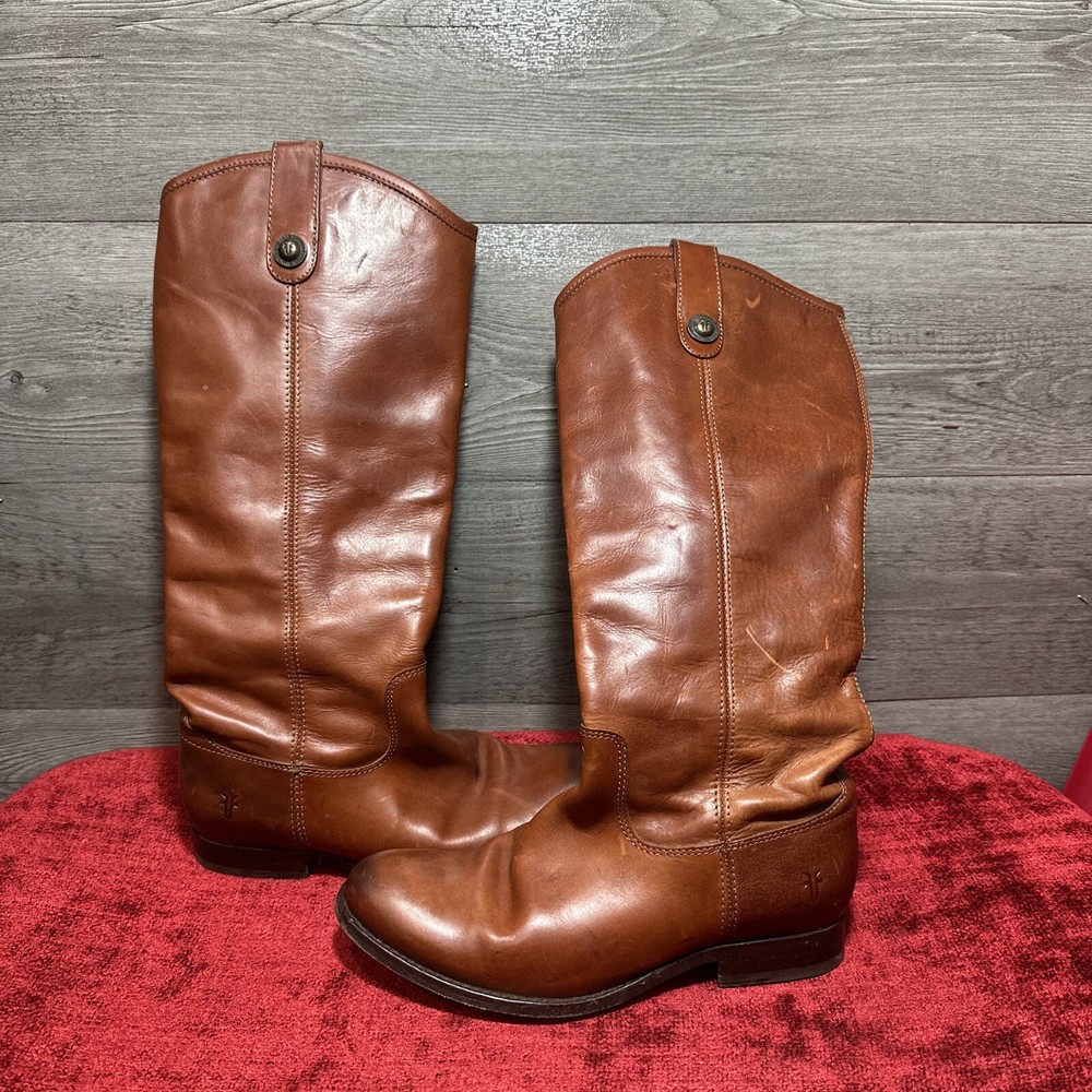 Frye Women's Melissa Button 2 Waxy Burnished Leather Tall Riding Boots Sz 6 B