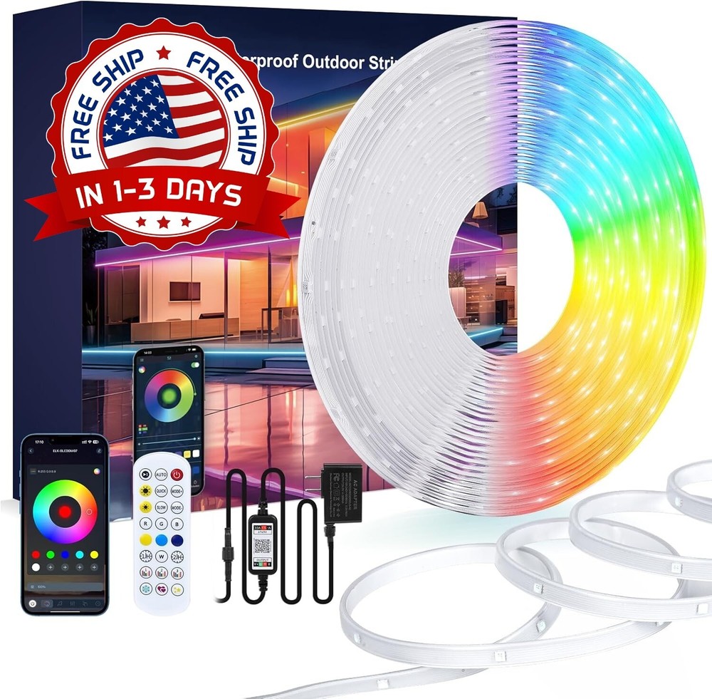 Tira De Led 100FT RGB Luces LED Que Cambian De Color Para El Hogar Cocina NUEVO.