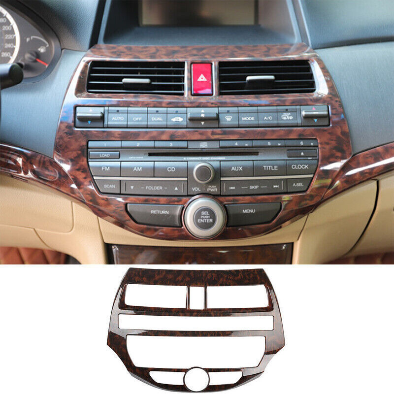 Wood Grain Central Console AC Switch Panel For Honda Accord Crosstour 2008-2013