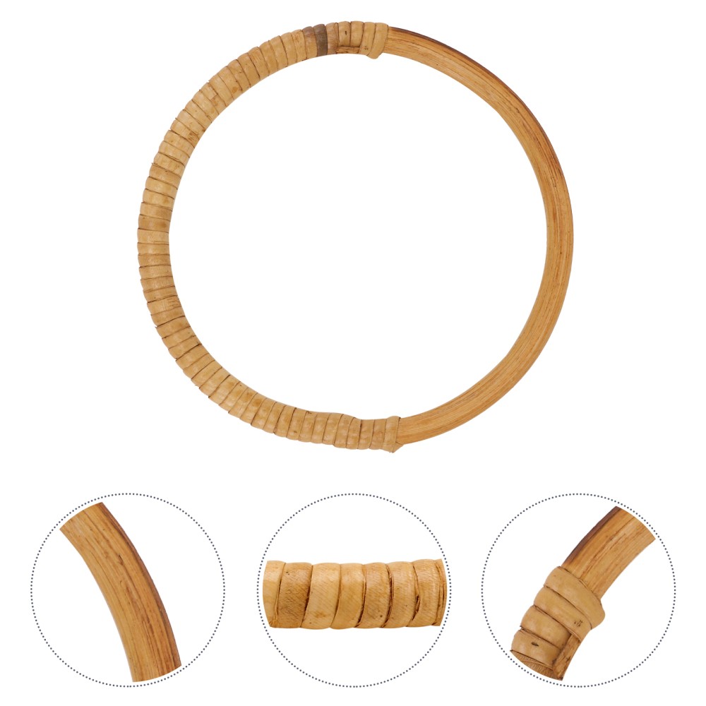 2-Pack Woven Hand-Pulled Round Bag Handles for Shopping & Travel