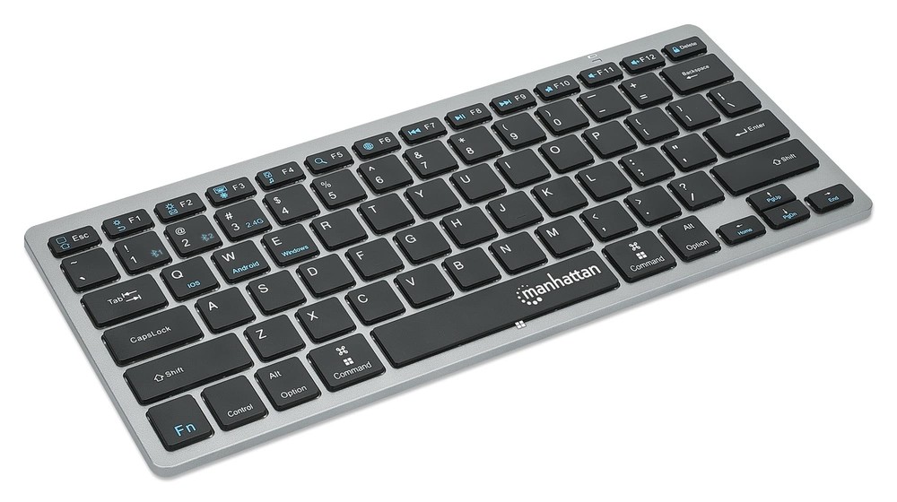 Manhattan 180559 Elegant Design Ultra Slim Dual-Mode Wireless Keyboard Black/Sil