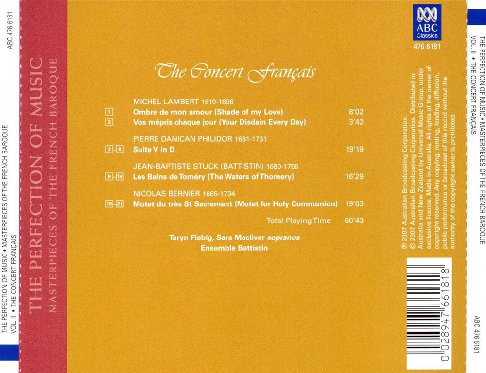 ENSEMBLE BATTISTIN THE CONCERT FRANÇAIS NEW CD