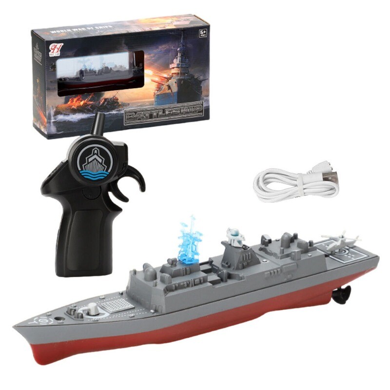 Remote Control Warship Model RC Ship Pool Lake Boat Cruiser Destroyer Water Toy