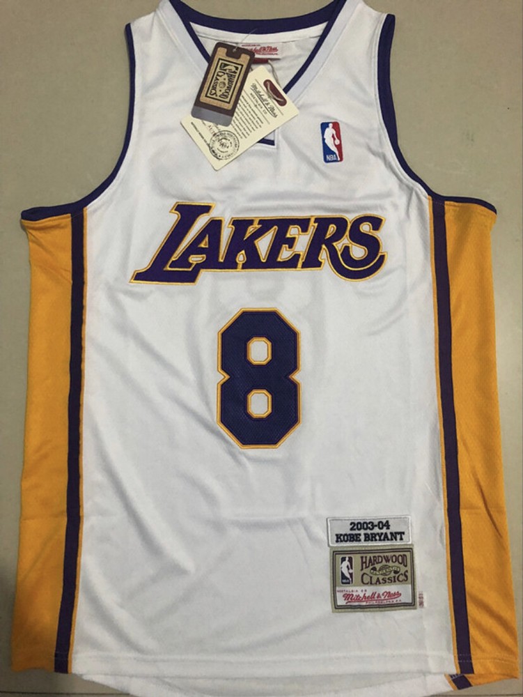 Los Angeles Lakers Kobe Bryant white basketball retro jersey
