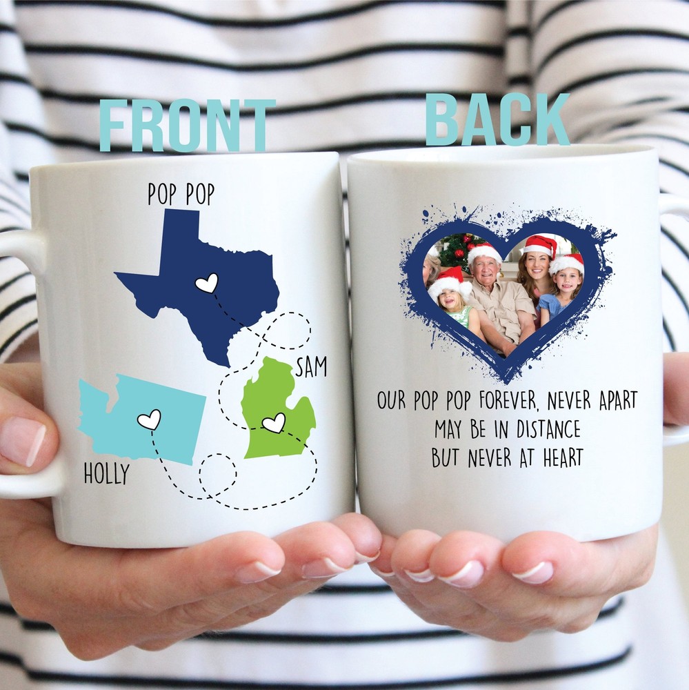 Long Distance Gift For Pop Pop Pop Pop Gift State To State Mug Custom Gift