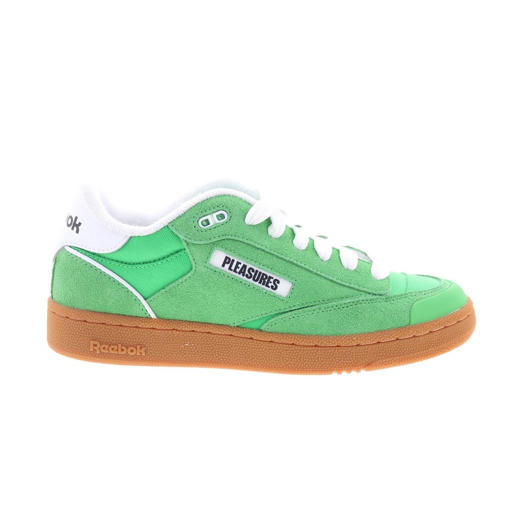 Reebok Club C Bulc Pleasures Mens Green Suede Lifestyle Sneakers Shoes