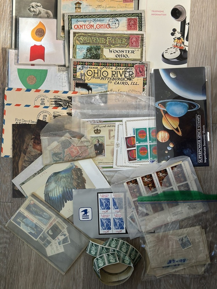 Vintage souvenir envelopes stamps