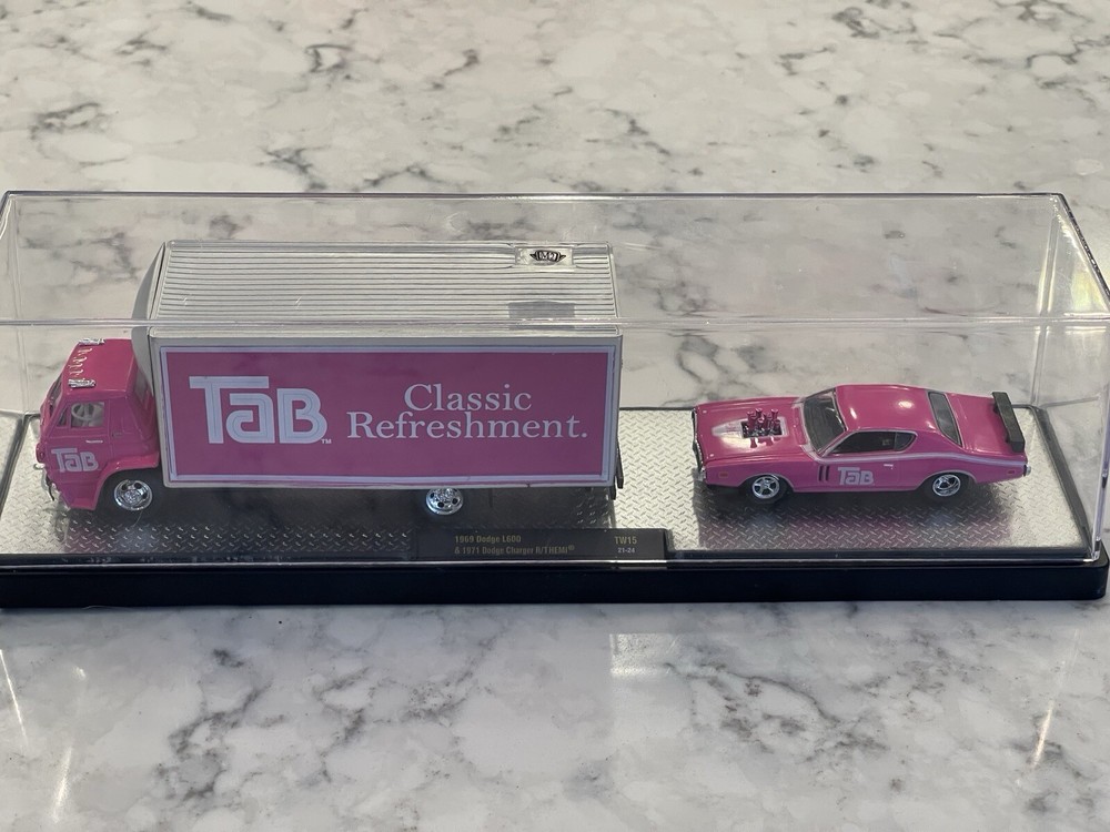 CASTLINE M2 1/64 1969 DODGE L600 COE & 1971 CHARGER R/T HEMI Tab Refreshments