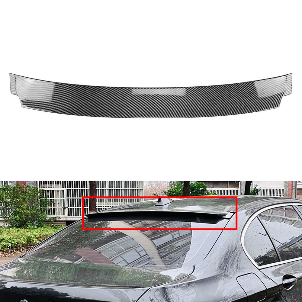 Rear Window Roof Spoiler Wing Lip For BMW 5 Series F10 525i 530i 11-17 Carbon Bk