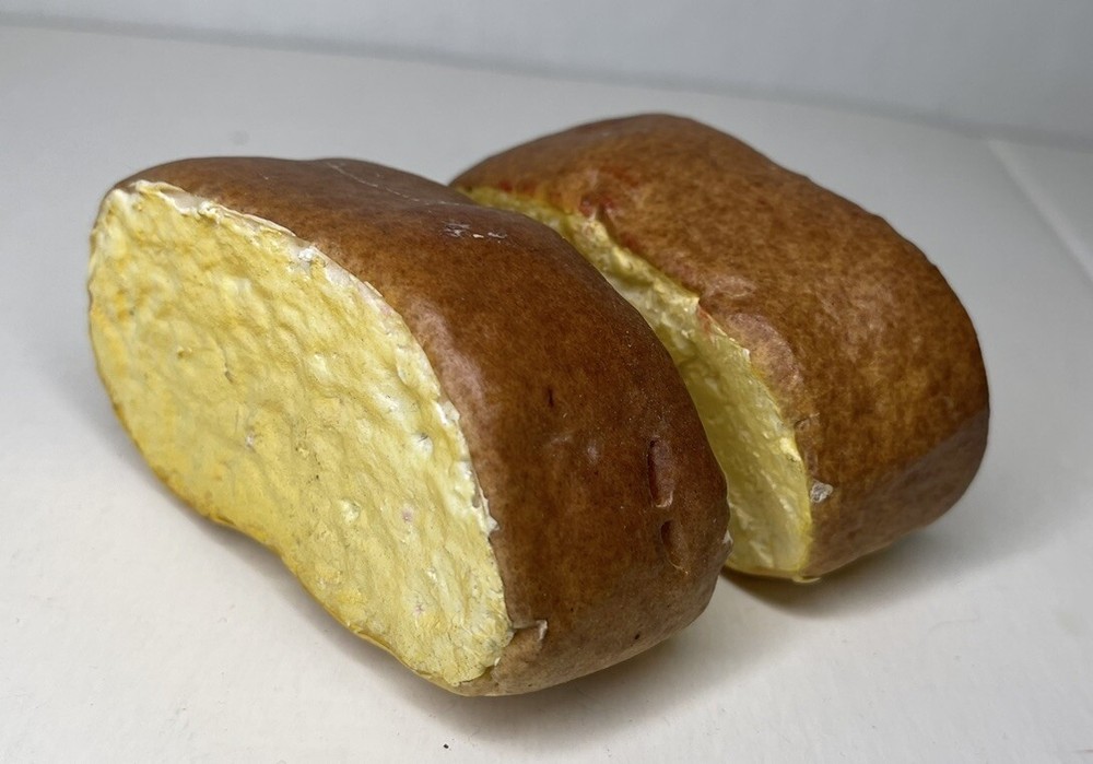 VINTAGE Fake Food GARLIC FRENCH BREAD BAGUETTE Toast Slice Rustic Kitchen Prop