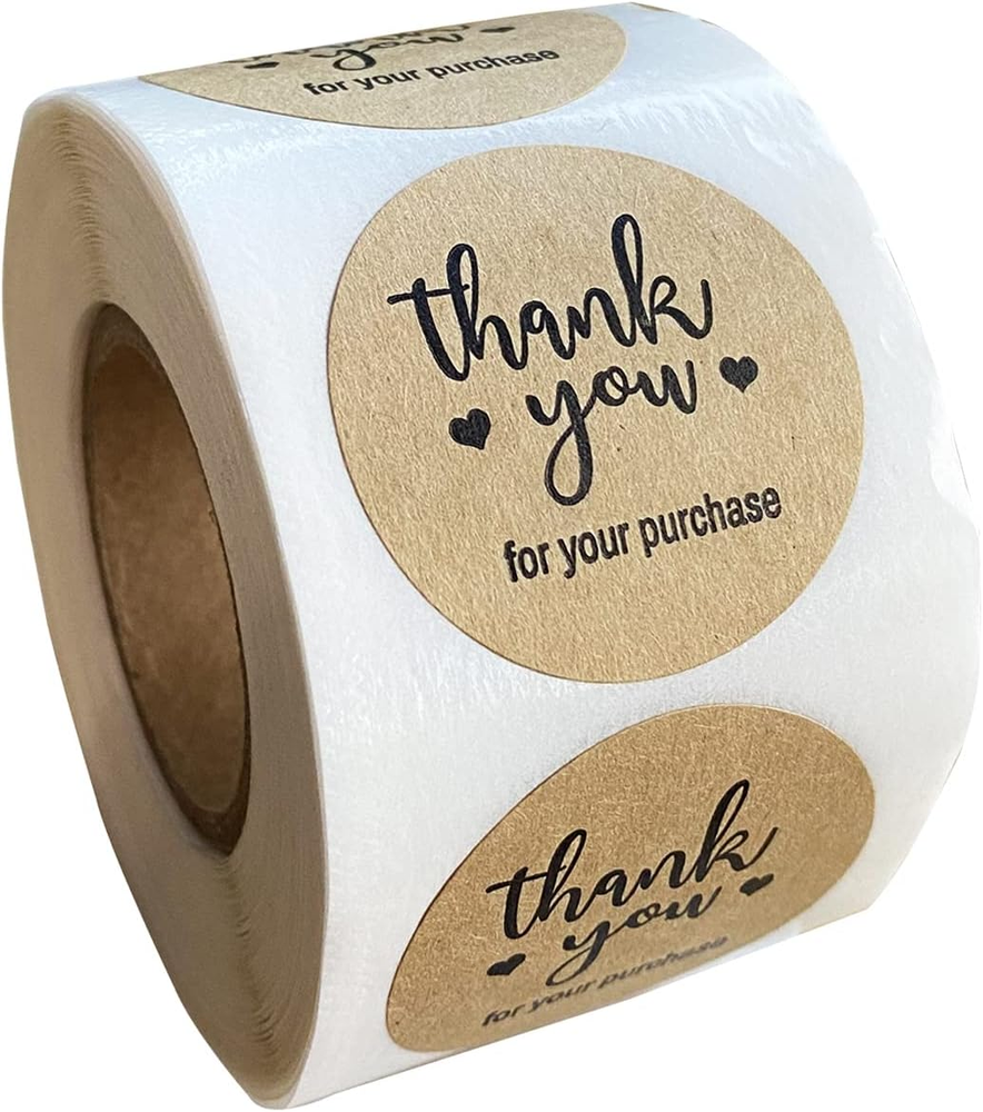 Small Business Thank You Stickers, Kraft Paper Appreciation Labels