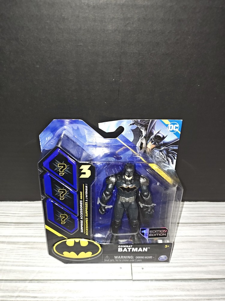 DC Comics 4” 1st Edition Combat Batman Action Figure w/Accessories By Spinmaster