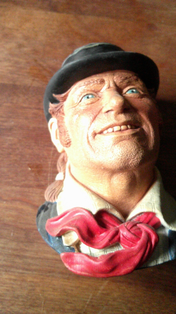 Vintage 1780 English Chalkware Naval Gunner Head by F.W