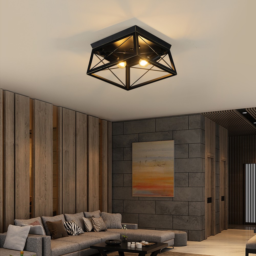 Farmhouse Chandelier Ceiling Light Retro Flush Mount Lighting Industrial Fixture
