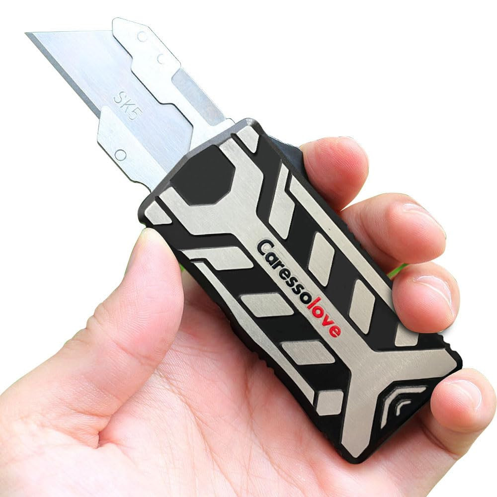 Best Aluminum Alloy Auto Retractable Box Cutter, Replaceable Safety Blade EDC...
