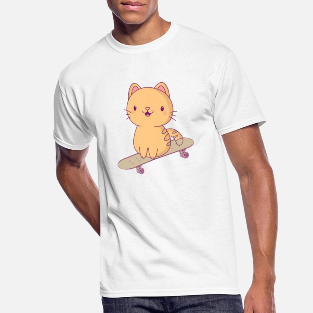 skating cat skater gift Fast Shipping T-Shirt Size M to 3XL