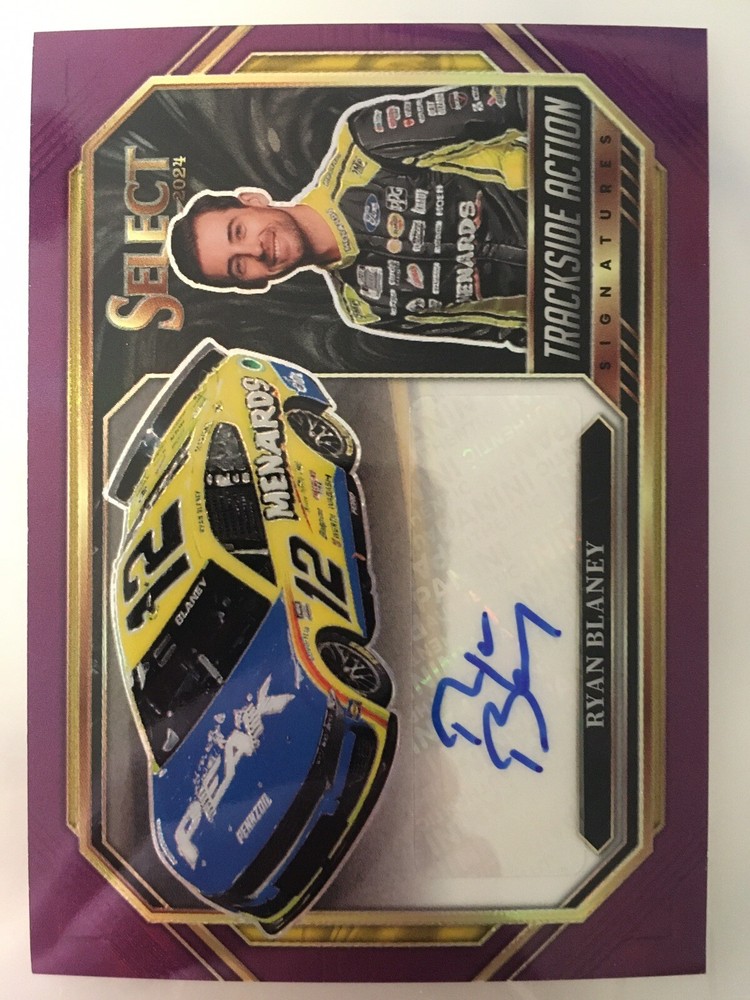 Ryan Blaney 2024 Select Racing Trackside Action AUTO Purple Prizm 17/35 NASCAR