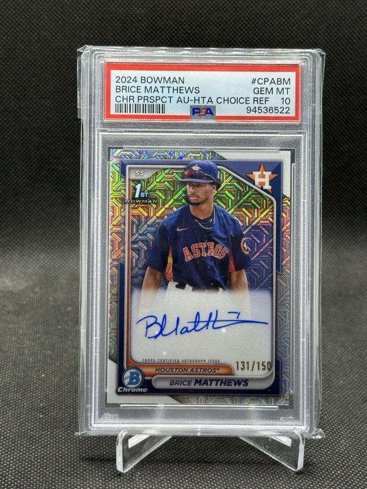2024 Bowman Chrome Brice Matthews 1st AUTO PSA 10  🔥 MOJO REFRACTOR /150 🔥