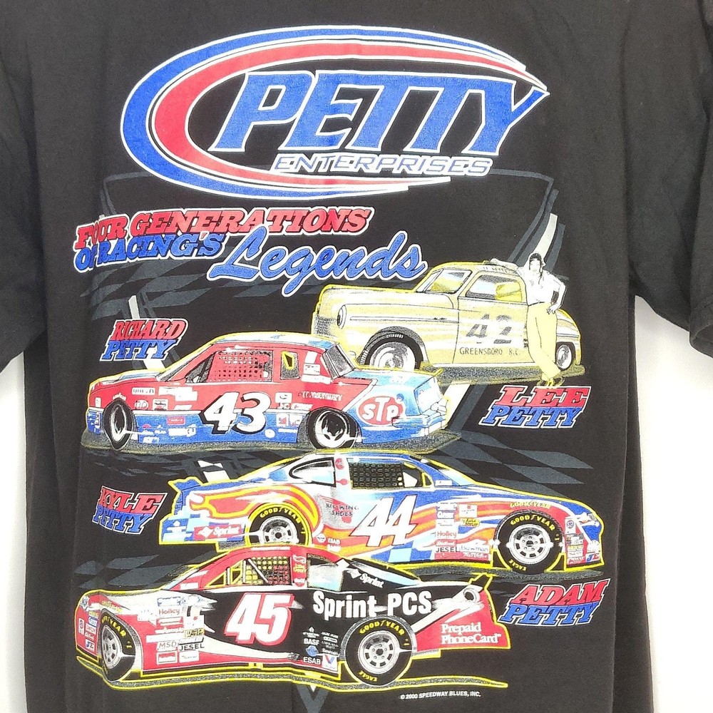 Kyle Petty Nascar vintage black short sleeve t-shirt classic style QT2948