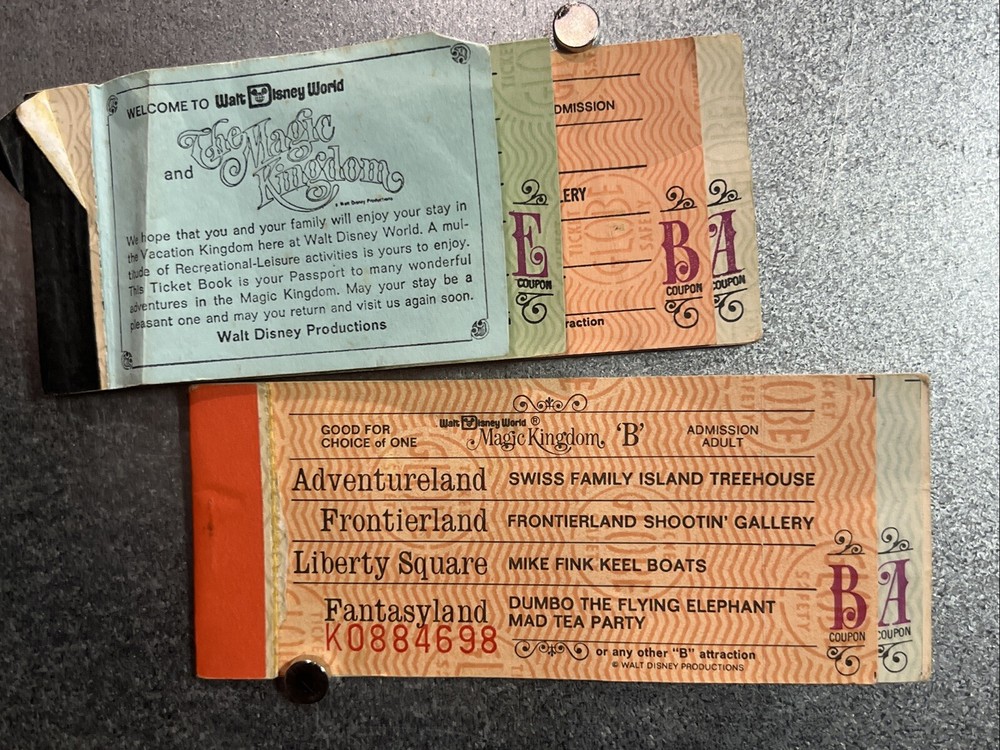 Vintage 1970s-80s Walt Disney World E Ticket Coupon Books-image