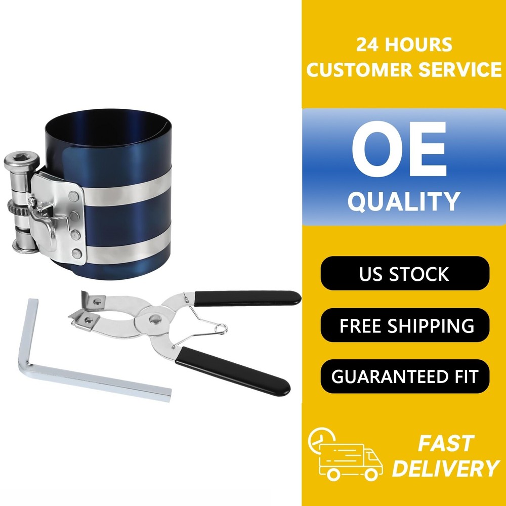 Adjustable Piston Ring Compressor Tool Kit 2-1/8 to 7 Inch with Installer Plier