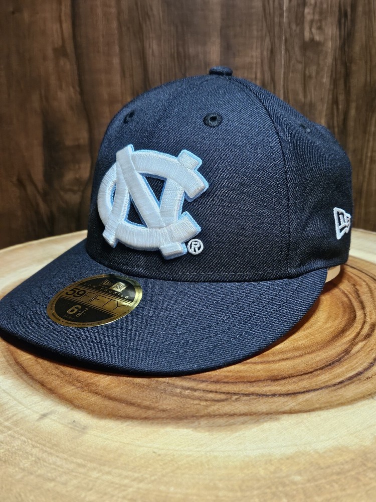 UNC Tar Heels Navy Blue New Era 59Fifty Fitted Cap Size 6 7/8 Official NCAA