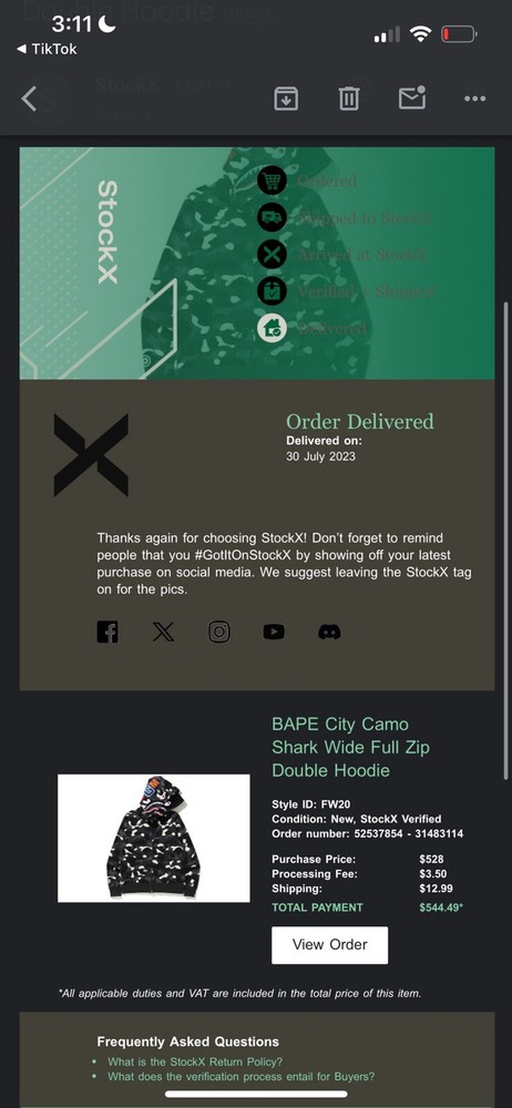 BAPE City Camo Shark Wide Full ZipDouble Hoodi Size L