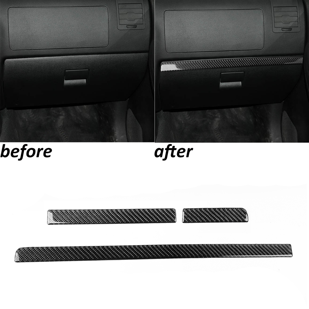 3Pcs Real Carbon Fiber Interior Dashboard Panel Trim Strips For Hummer H3 06-10